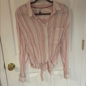 Tommy Hilfiger Pink Striped Button-Up Shirt